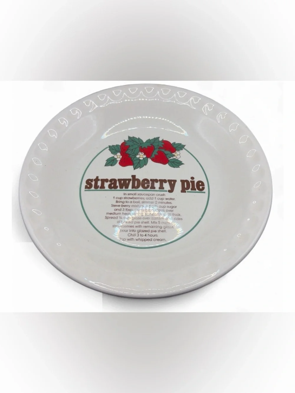 Mount Clemens Pottery Vintage Strawberry Pie Baking Serving Dish Kitchenware